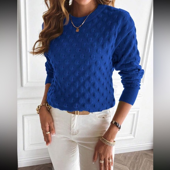 Luxe popcorn knit sweater top - Picture 14 of 16